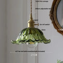 GobekUsa Green LED Pendant Light Fixture Glass Japan Style Hang Lamp