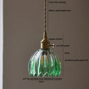 GobekUsa Green LED Pendant Light Fixture Glass Japan Style Hang Lamp