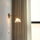 GobekUsa Green Glass LED Wall Sconce, Modern Nordic Rotate Copper Stair Light