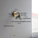 GobekUsa Green Glass LED Wall Sconce, Modern Nordic Rotate Copper Stair Light