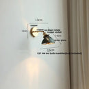 GobekUsa Green Glass LED Wall Sconce, Modern Nordic Rotate Copper Stair Light
