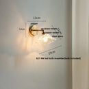 GobekUsa Green Glass LED Wall Sconce, Modern Nordic Rotate Copper Stair Light