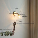 GobekUsa Green Glass LED Wall Sconce, Modern Nordic Rotate Copper Stair Light