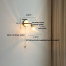 GobekUsa Green Glass LED Wall Sconce, Modern Nordic Rotate Copper Stair Light