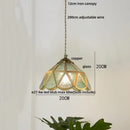 GobekUsa Blue Glass LED Pendant Light: Modern Nordic Tiffany Hanging Lamp for Bedroom & Dining Room