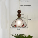 GobekUsa Blue Glass LED Pendant Light: Modern Nordic Tiffany Hanging Lamp for Bedroom & Dining Room