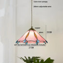 GobekUsa Blue Glass LED Pendant Light: Modern Nordic Tiffany Hanging Lamp for Bedroom & Dining Room
