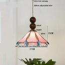 GobekUsa Blue Glass LED Pendant Light: Modern Nordic Tiffany Hanging Lamp for Bedroom & Dining Room