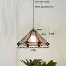 GobekUsa Blue Glass LED Pendant Light: Modern Nordic Tiffany Hanging Lamp for Bedroom & Dining Room