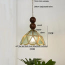 GobekUsa Blue Glass LED Pendant Light: Modern Nordic Tiffany Hanging Lamp for Bedroom & Dining Room