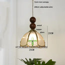 GobekUsa Blue Glass LED Pendant Light: Modern Nordic Tiffany Hanging Lamp for Bedroom & Dining Room