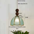 GobekUsa Blue Glass LED Pendant Light: Modern Nordic Tiffany Hanging Lamp for Bedroom & Dining Room