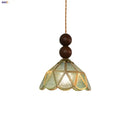 GobekUsa Blue Glass LED Pendant Light: Modern Nordic Tiffany Hanging Lamp for Bedroom & Dining Room