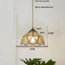 GobekUsa Blue Glass LED Pendant Light: Modern Nordic Tiffany Hanging Lamp for Bedroom & Dining Room