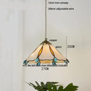 GobekUsa Blue Glass LED Pendant Light: Modern Nordic Tiffany Hanging Lamp for Bedroom & Dining Room