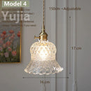 Vintage Green Glass Pendant Light With Brass Details