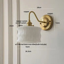 GobekUsa Green Glass LED Wall Light with Copper Knob Switch for Modern Home Décor