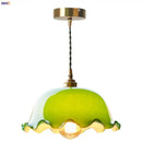 GobekUsa Green Lotus LED Pendant Light Glass Hanging Lamp