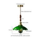 GobekUsa Green Lotus LED Pendant Light Glass Hanging Lamp