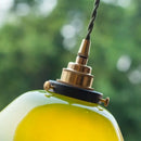 GobekUsa Green Lotus LED Pendant Light Glass Hanging Lamp