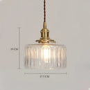 GobekUsa Brass Pumpkin LED Pendant Light - Japanese Style Bedroom Suspension