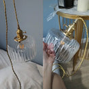 GobekUsa Brass Pumpkin LED Pendant Light - Japanese Style Bedroom Suspension