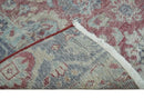 Vintage Maroon and Blue Persian Hand Knotted Wool Rug 2x4 - Oxidized