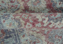 Vintage Maroon and Blue Persian Hand Knotted Wool Rug 2x4 - Oxidized