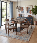 Rust and Blue Hand Knotted Wool Area Rug 8x10 - Persian Low Pile by The Rug Decor