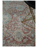 Rust and Blue Hand Knotted Wool Area Rug 8x10 - Persian Low Pile by The Rug Decor