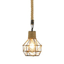 Vintage Hemp Rope Iron Pendant Light in Black