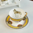 GobekUsa Bone Porcelain Coffee Mug Cup Saucer Set for Dining Table Tea Fruits Juice