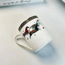 GobekUsa Bone Porcelain Coffee Mug Cup Saucer Set for Dining Table Tea Fruits Juice