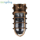 GobekUsa Clear Glass Jar Ceiling Lamp for Bathroom Kitchen Outdoor - Waterproof Caged Mount