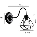 Vintage industrial cage wall lamp bedroom black metal sconce by Decorbites
