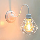 Vintage industrial cage wall lamp bedroom black metal sconce by Decorbites