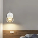 Vintage industrial cage wall lamp bedroom black metal sconce by Decorbites