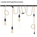 Vintage Industrial Hemp Rope Plug-In Pendant Light