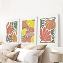 Boho Chic Botanical Decor. Set of 3 Abstract Flowers Prints by Wall Art Set