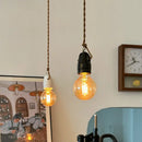 Vintage japanese ceramic led pendant light kitchen black & white by Decorbites