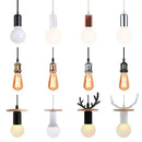 Vintage led wood ceiling pendant light dining room glass globe by Decorbites