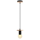 Vintage led wood ceiling pendant light dining room glass globe by Decorbites