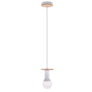 Vintage led wood ceiling pendant light dining room glass globe by Decorbites