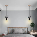 Vintage led wood ceiling pendant light dining room glass globe by Decorbites
