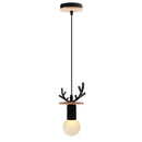 Vintage led wood ceiling pendant light dining room glass globe by Decorbites
