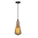 Vintage led wood ceiling pendant light dining room glass globe by Decorbites