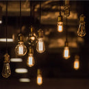 Vintage led wood ceiling pendant light dining room glass globe by Decorbites