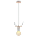 Vintage led wood ceiling pendant light dining room glass globe by Decorbites