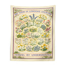 Vintage london underground botanical wildflower tapestry bedroom wall hanging by Decorbites