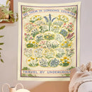 Vintage london underground botanical wildflower tapestry bedroom wall hanging by Decorbites